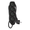 Produžni kabel, 4 utičnice, 5 m, crni