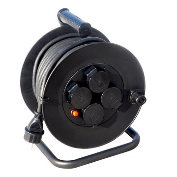 Produžni kabel na bubnju 25 m, crni, IP44