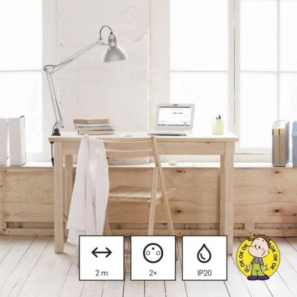 Produžni kabl 2 utičnice + 2x USB-A + USB-C 1,4 m