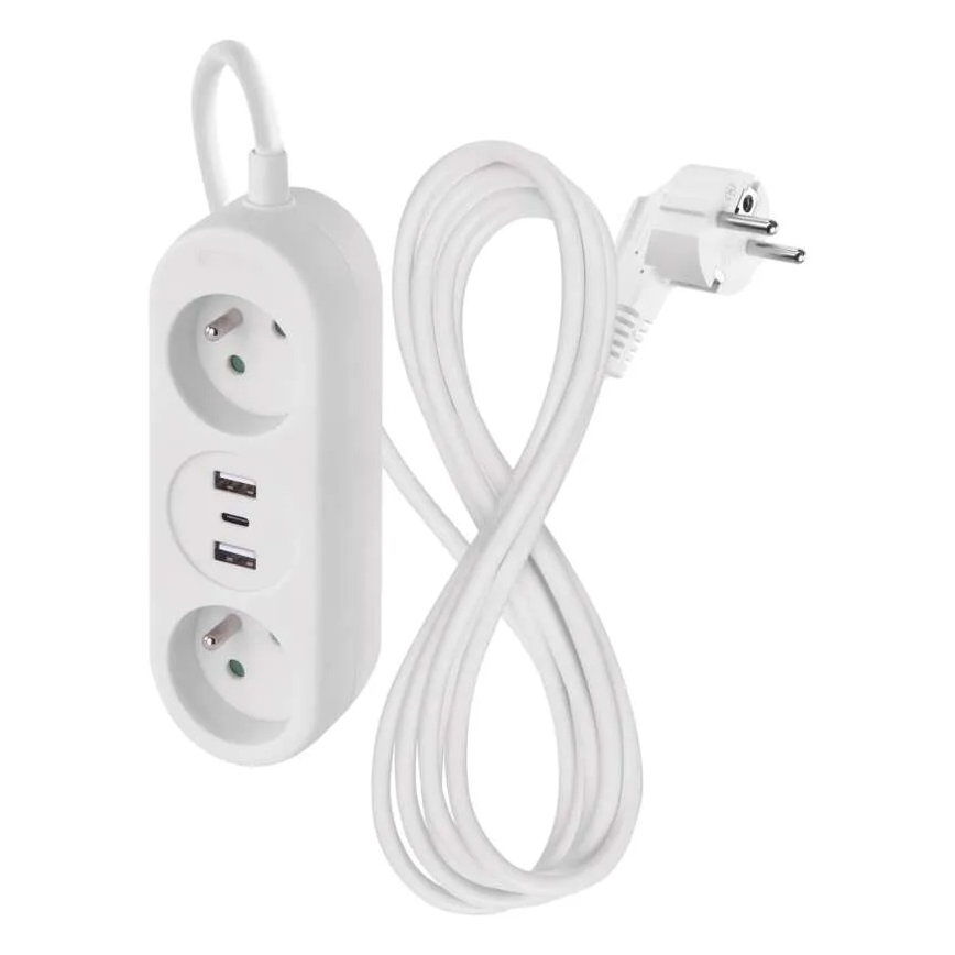 Produžni kabl 2 utičnice + 2x USB-A + USB-C 1,4 m