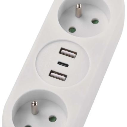 Produžni kabl 2 utičnice + 2x USB-A + USB-C 1,4 m