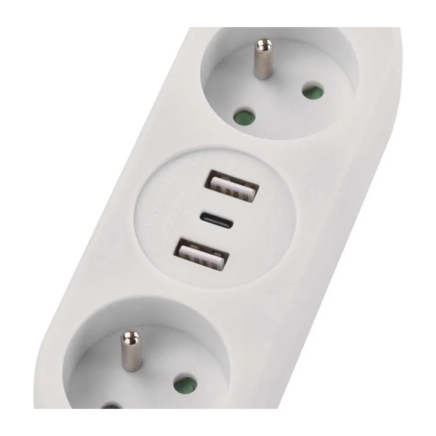 Produžni kabl 2 utičnice + 2x USB-A + USB-C 1,4 m