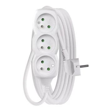 Produžni kabl 3 utičnice 5m beo
