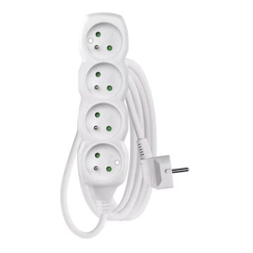 Produžni kabl 4 utičnice 3 m beo