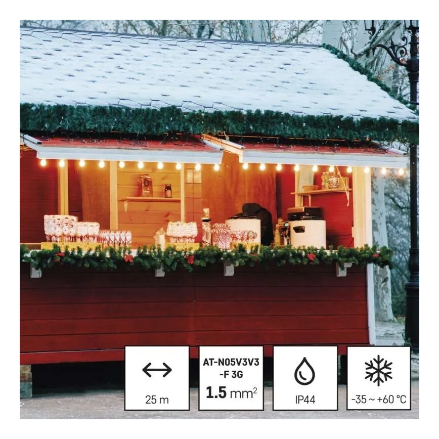 Produžni kabl na bubnju, 25 m, 4 utičnice, silikonski, IP44