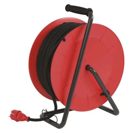 Produžni kabl na bubnju sa 4 utičnice, 50 m, crvene boje, IP44