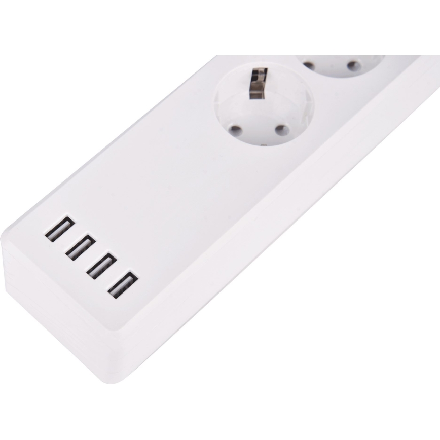 Produžni kabl sa prekidačem 1,8 m, 4x USB i Wi‑Fi (Tuya), SCHUKO