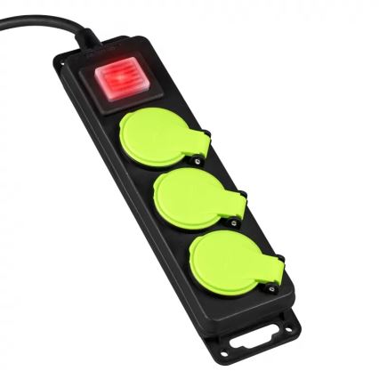 Produžni kabl sa prekidačem, 3 utičnice, 10 m, IP44