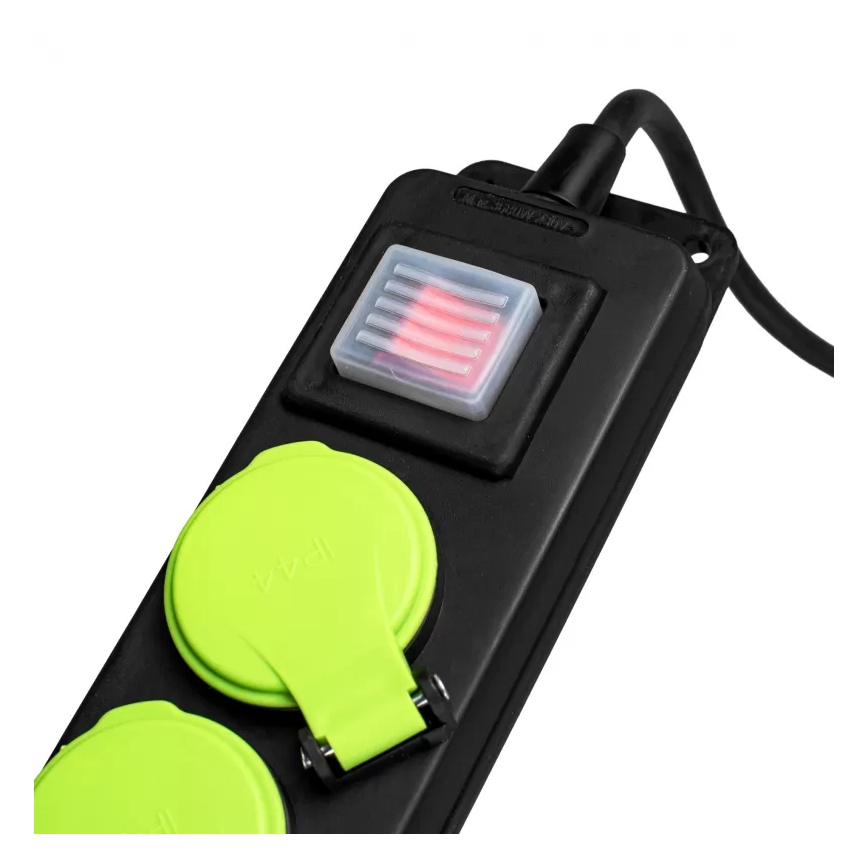 Produžni kabl sa prekidačem, 3 utičnice, 10 m, IP44