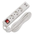 Produžni kabl sa prekidačem 3xutičnica+2xUSB-A+1xUSB-C 3m SCHUKO bela