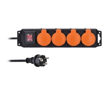 Produžni kabl sa prekidačem, 4 utičnice, 10m, IP44