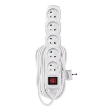 Produžni kabl sa prekidačem 5Z 10 m beo