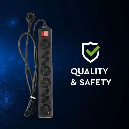 Produžni kabl sa prekidačem SCHUKO, 8 utičnica, 1,5 m