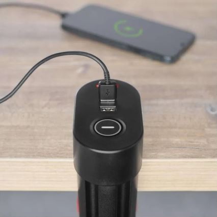 Produžni kabl sa stezaljkom za sto, 3 utičnice + 3x USB, 1,5m, crni