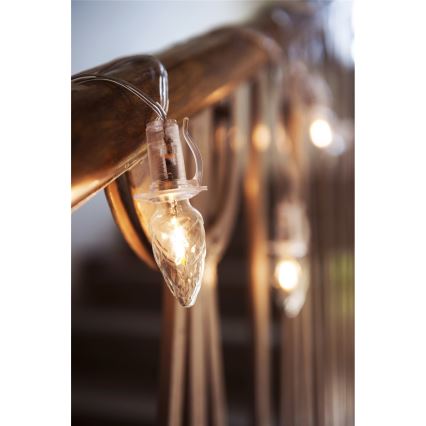 Proširivi LED spoljni niz CONE FILAMENT 20xE10 14m prozirna/topla bela IP44, Proizvedeno u Češkoj