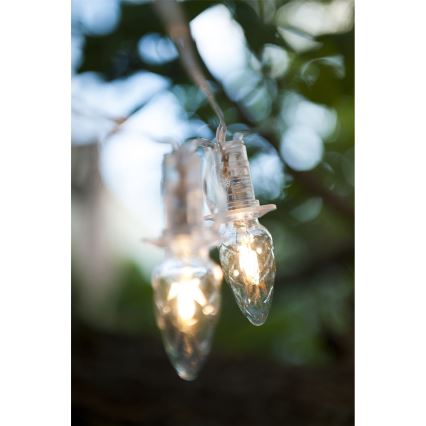 Proširivi LED spoljni niz CONE FILAMENT 20xE10 14m prozirna/topla bela IP44, Proizvedeno u Češkoj