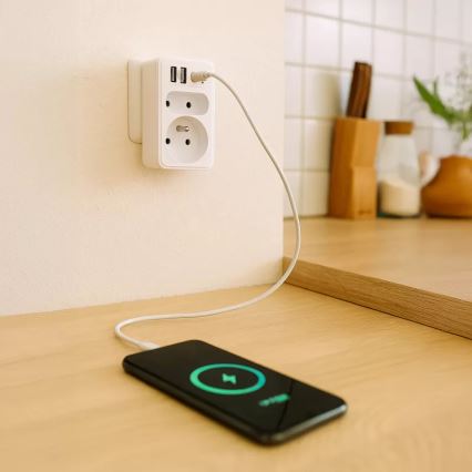 Produžni razvodnik 2x utičnica + 2x USB-C + 2x USB-A