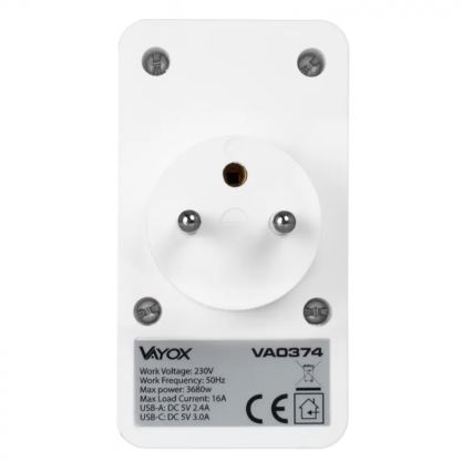 Produžni razvodnik 2x utičnica + 2x USB-C + 2x USB-A
