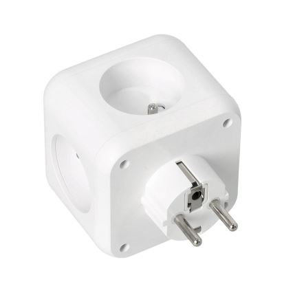Produžni razvodnik sa prekidačem LINEA 3x230V + 4xUSB-A/USB-C, beo