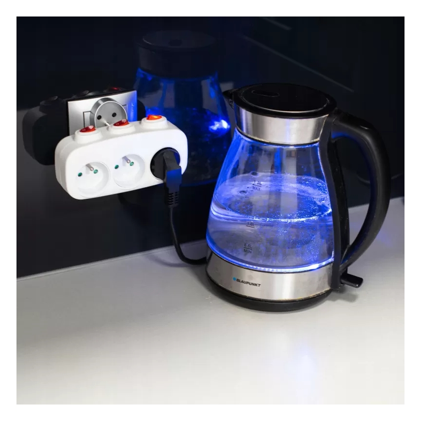 Produžni razvodnik sa prekidačima, 3 utičnice