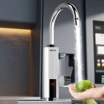 Protočni grejač vode sa LED displejem 3000W/230V IPX4, bela