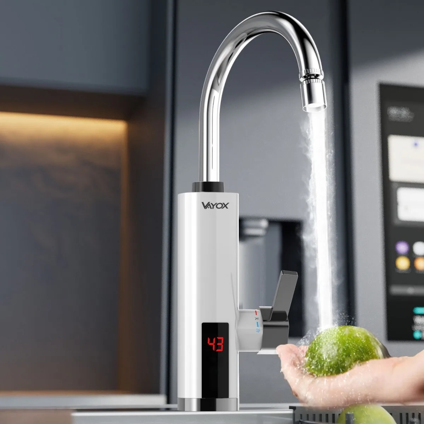 Protočni grejač vode sa LED displejem 3000W/230V IPX4, bela