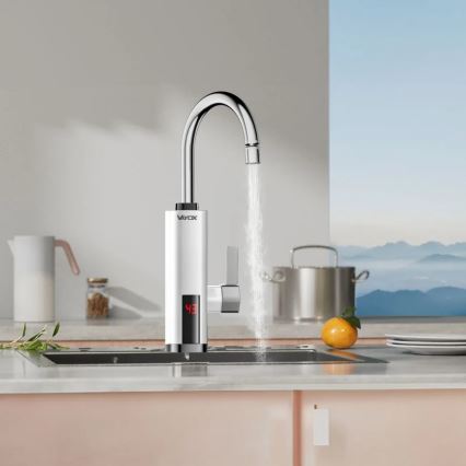 Protočni grejač vode sa LED displejem 3000W/230V IPX4, bela