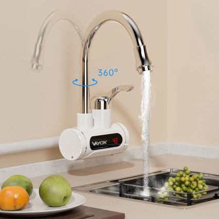 Protočni grejač vode sa LED displejem 3000W/230V IPX4, bela