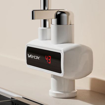 Protočni grejač vode sa LED displejom 3000W/230V IPX4, bela