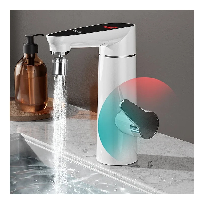 Protočni grejač vode sa LED displejom 3000W/230V IPX4, beo