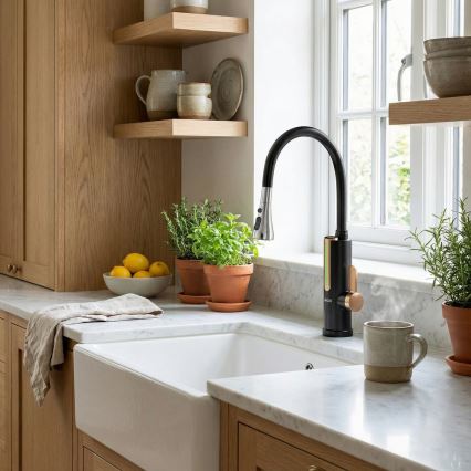 Protočni grejač vode sa LED displejom 3000W/230V IPX4 crna/zlatna