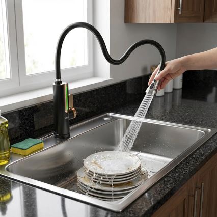 Protočni grejač vode sa LED displejom 3000W/230V IPX4 crna/zlatna