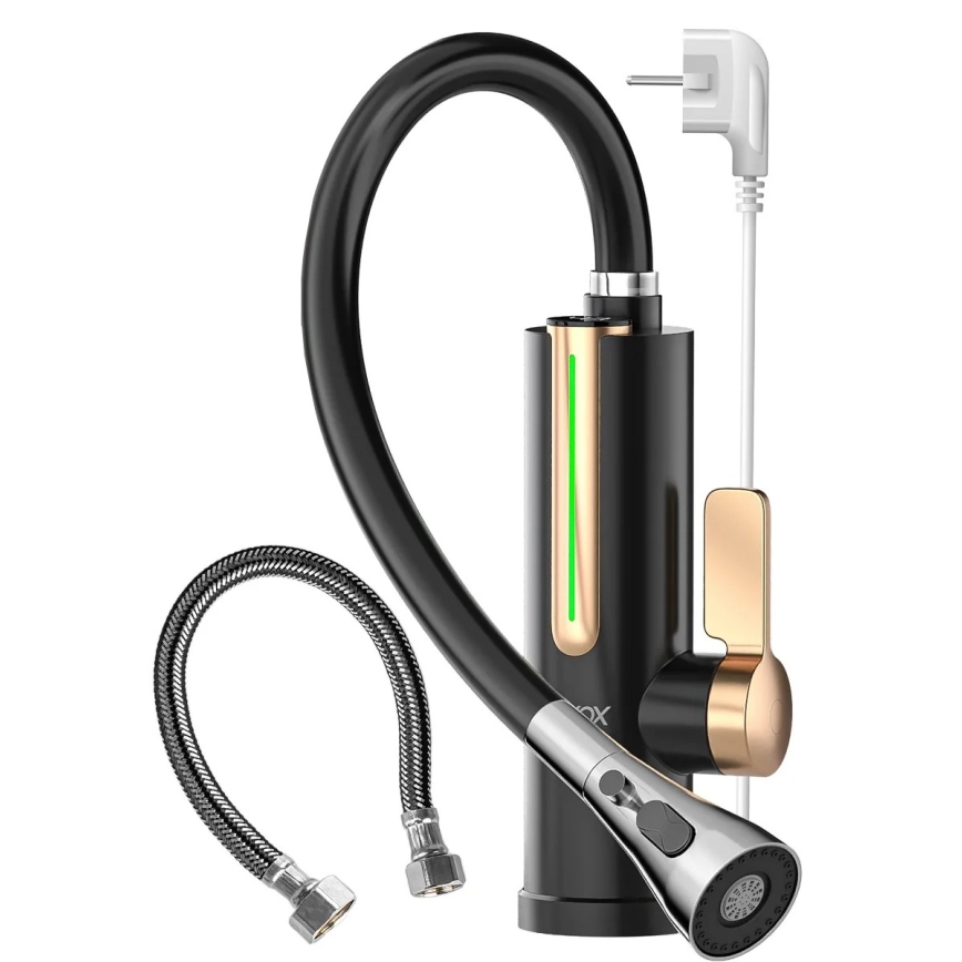 Protočni grejač vode sa LED displejom 3000W/230V IPX4 crna/zlatna