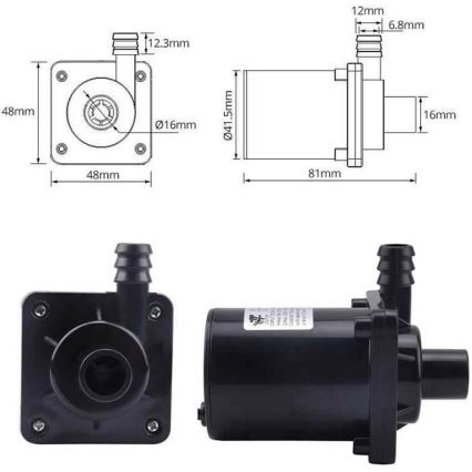 Pumpa 8–24 V DC, 900 l/h