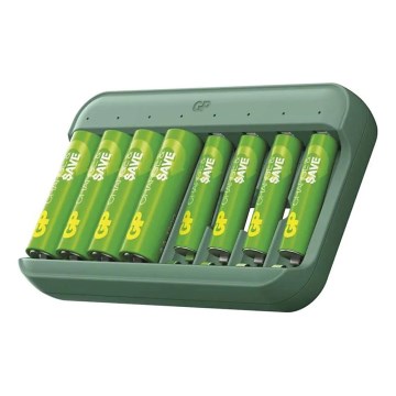 Punjač baterija GP Charge & save 4×AA/AAA 1300 mAh/650 mAh 5V