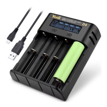 Punjač baterija sa LCD displejem za 1-4x Li-Ion/Ni-MH