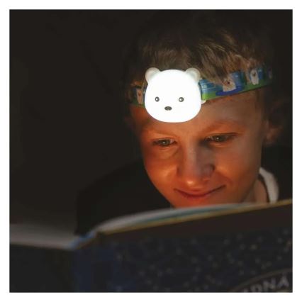 Punjiva LED čelna lampa LED/USB 500 mAh medved