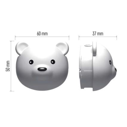 Punjiva LED čelna lampa LED/USB 500 mAh medved