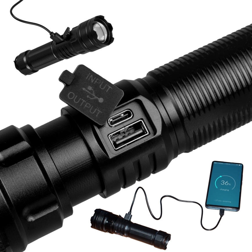 LED punjiva ručna lampa sa funkcijom powerbanke, prigušiva, LED/10W/5V, IPX4, 600 lm, 2000 mAh