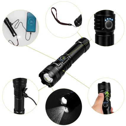 LED punjiva ručna lampa sa funkcijom powerbanke, prigušiva, LED/10W/5V, IPX4, 600 lm, 2000 mAh