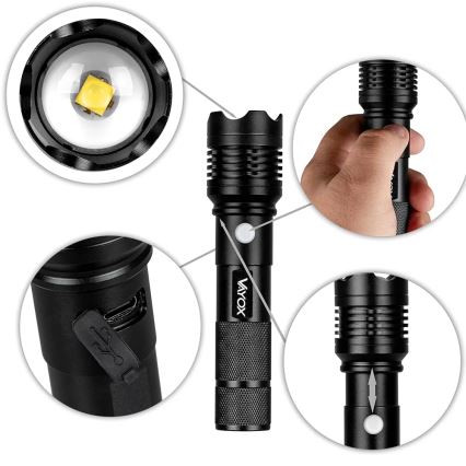 Punjiva LED ručna lampa LED/10W/5V IPX4 800 lm 1200 mAh