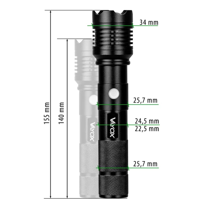 Punjiva LED ručna lampa LED/10W/5V IPX4 800 lm 1200 mAh