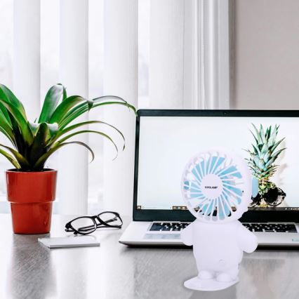 Punjivi džepni ventilator 4,5 W/5 V, 500 mAh, bela/plava