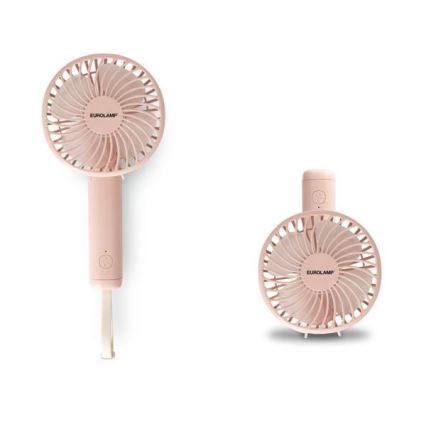 Punjivi džepni ventilator 5W/5V 1200 mAh, ružičasti