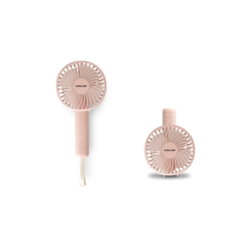 Punjivi džepni ventilator 5W/5V 1200 mAh, ružičasti