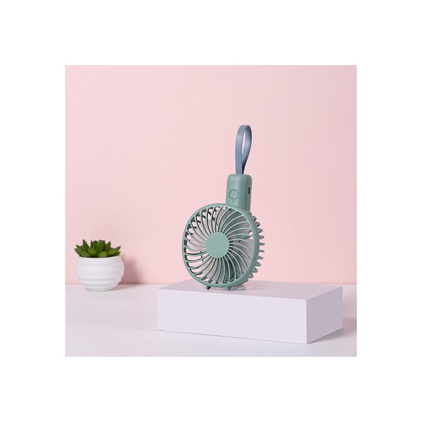 Punjivi džepni ventilator 5W/5V 1200 mAh tirkizni