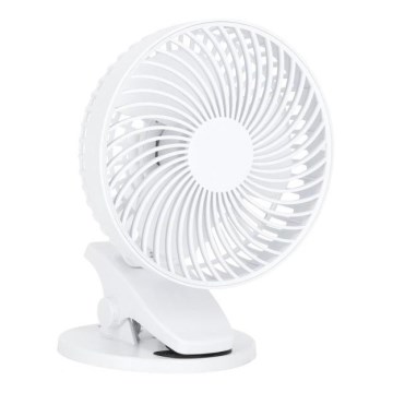 Punjivi stoni ventilator sa stezaljkom VIENTO 6W/5V 2000 mAh, beli