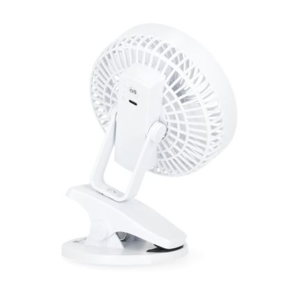 Punjivi stoni ventilator sa stezaljkom VIENTO 6W/5V 2000 mAh, beli
