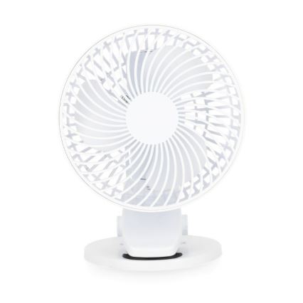 Punjivi stoni ventilator sa stezaljkom VIENTO 6W/5V 2000 mAh, beli