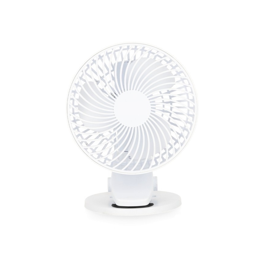 Punjivi stoni ventilator sa stezaljkom VIENTO 6W/5V 2000 mAh, beli